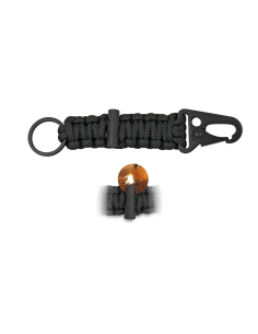 Mosquetón con Paracord y Pedernal